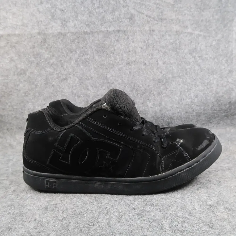 DC Shoes Mens 12 Net Skate Sneakers Casual Black Leather Y2k Padded Lace Up Logo